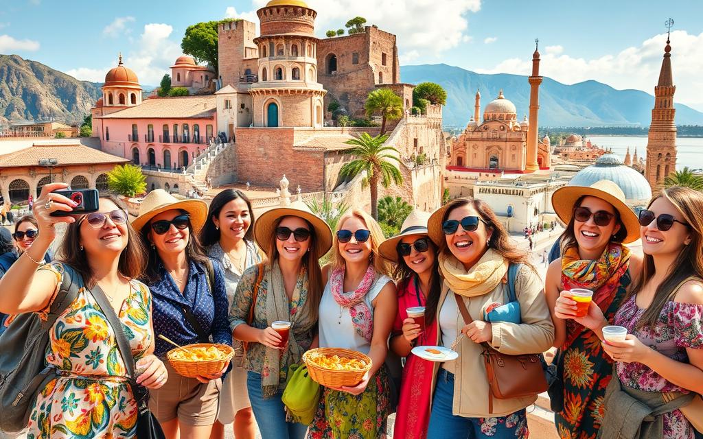 Grupo de viagem feminino