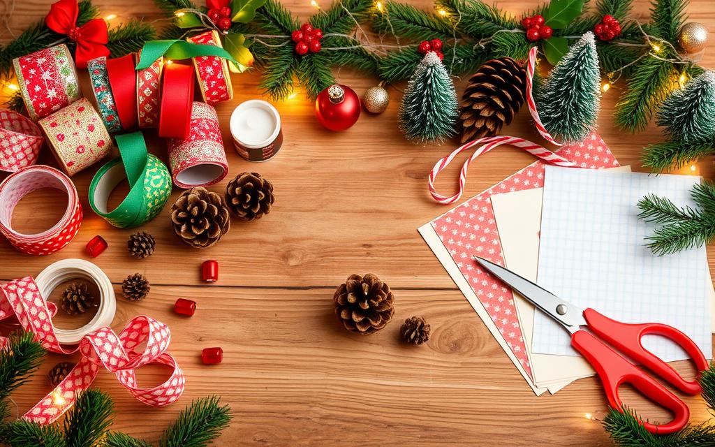 Materiais básicos para artesanato de Natal
